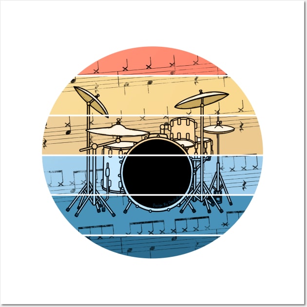 Drummer Music Notation Drum Kit Percussionist Musician Wall Art by doodlerob